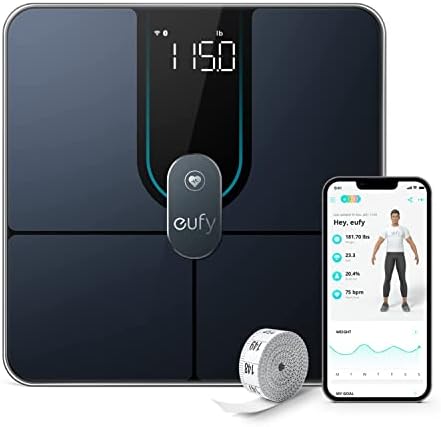 eufy Digital Bathroom Scale P2 Pro, Smart Scale for Body Weight with Wi-Fi Bluetooth, 16 Measurements Body Composition Scale with bmi, Body Fat, Muscle Mass, FSA or HSA Eligible, 3D Virtual Body Mode