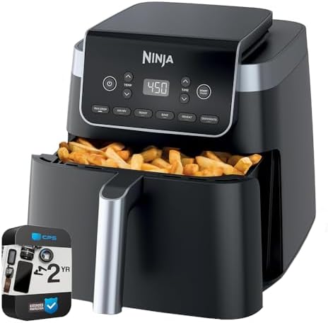 Ninja AF181 Air Fryer Pro XL 6in1 6.5Q Max Crisp Technology Nonstick Basket (Renewed) Bundle with 2 YR CPS Enhanced Protection Pack