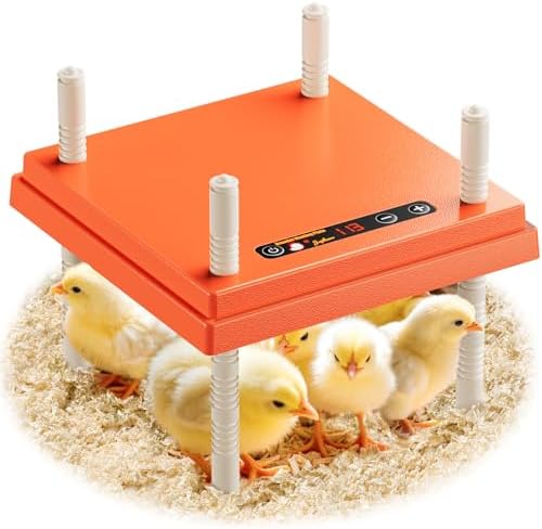 10" x 10" Chick Brooder Heating Plate with Adjustable Temperature and Height, Holds 15 Young Chickens