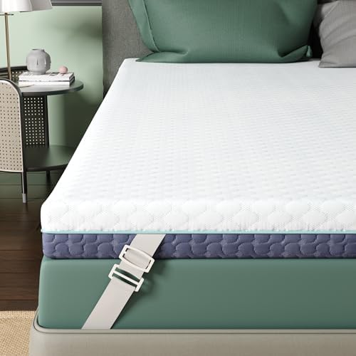 2 Inch Memory Foam Mattress Topper Queen Size, Soft Mattress Topper for Back Pain Relief, Orthopedic Bed Topper with 2-Sided Breathable Cover, Ergonomic 5-Zone Design, CertiPUR-US Certified