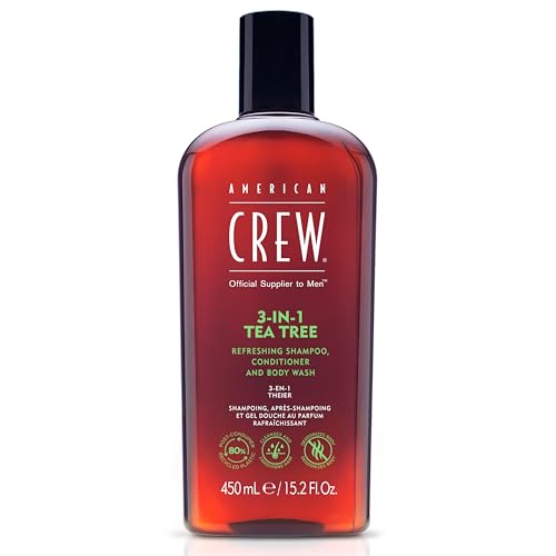 American Crew Shampoo, Conditioner & Body Wash for Men, 3-in-1, Tea Tree Scent, 15.2 Fl Oz