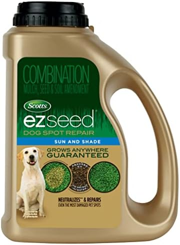 Scotts EZ Seed Dog Spot Repair Sun and Shade, Combination Mulch, Grass Seed Mix and Soil Amendment to Neutralize and Repair Pet Spots, 2 lbs.