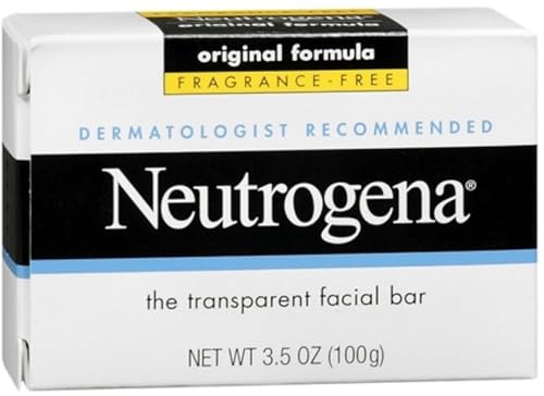 Neutrogena Transparent Facial Bar, Original Formula, Fragrance-Free, Pack of 4 x 3.5 Oz.