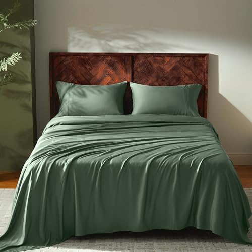 GOKOTTA King Size Sheets Set,Breathable Soft Sheets King Size,16β Pocket King Sheets with Elastic Corner Straps,Moisture Wicking,Double Stitching