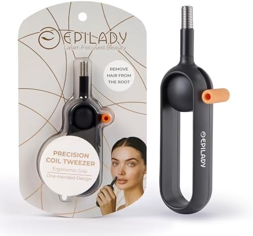 Epilady Precision Coil Tweezer, Facial Hair Remover with Ergonomic Design, Hair-Removal Tool for Upper Lip, Chin, and Face, Portable Tweezers for Facial Hair