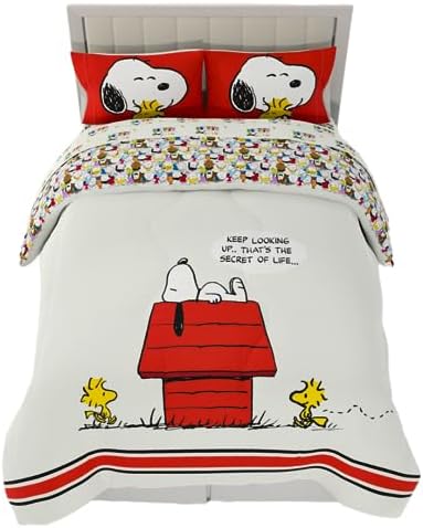 Franco Peanuts & Snoopy Classic Pals Super Soft Comforter and Sheet Set, 5 Piece Queen Size, (Official Licensed Product) Collectibles