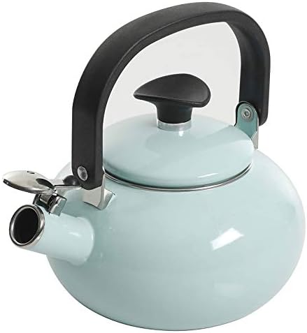 Kenmore Broadway Enamel on Steel Tea Kettle, 1.5-quart, Glacier Blue