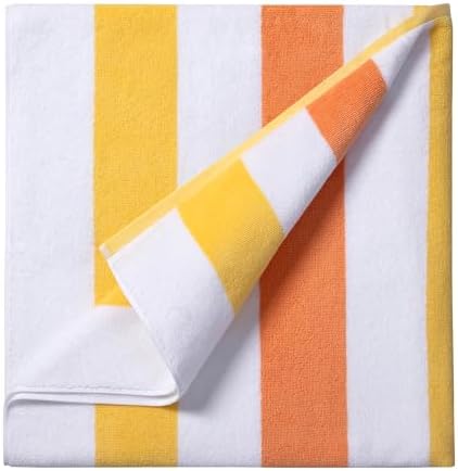 Large Beach Towel Oversized - 40"X70" Big Cute Beach Towels, Extra Large Plush Thick Pool Towel, XL Wide Fluffy Yellow Swimming Towel Oversize for Adults Mens Women