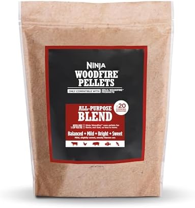 Ninja XSKOP2RL Woodfire Pellets, All Purpose Blend 2-lb Bag, up to 20 Cooking Sessions, 100% Real Wood Pellets, Only Compatible with Ninja Woodfire Grills & Ovens, All Purpose Blend