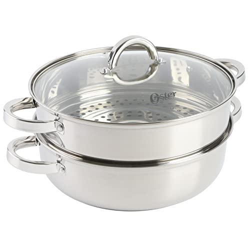 Oster Sangerfield Stainless Steel Cookware 11-Inch Everyday Pan w/Steamer and Lid