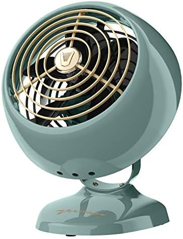 Vornado VFAN™ Mini Classic Vintage Fan | Retro Metal Air Circulator with Original Base for Desk & Bedside | 2 Speeds, Adjustable Tilt | Green