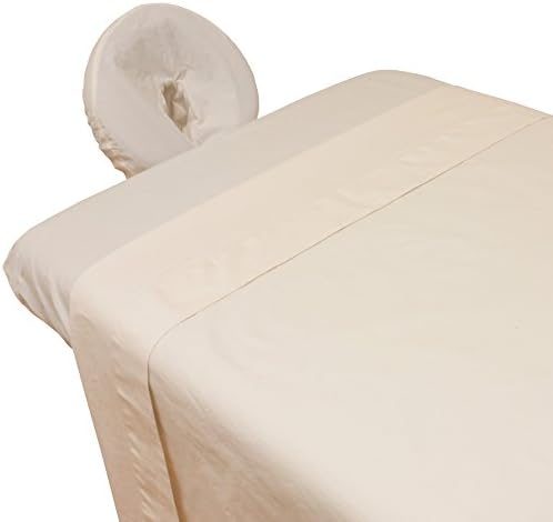 Arcadia Massage Table Sheet Set 100% Organic Cotton Percale - 3-Pieces with Flat, Fitted and Face Cradle Cover. Gentle, Chemical-Free and Eco-Friendly. - 1 Pack