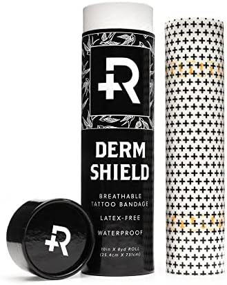Recovery Aftercare Derm Shield Tattoo Cover Up Patch - Latex-Free & Waterproof Tattoo Aftercare Bandage - Transparent Matte Film - Breathable & Flexible - Promotes Healing & Skin Renewal (10" x 8 yd)