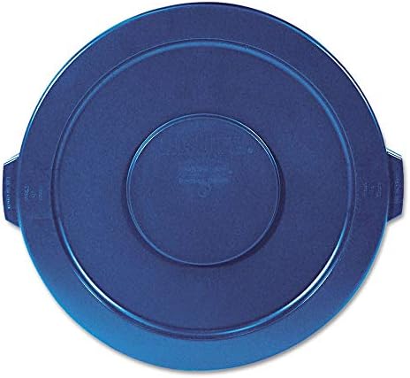 Rubbermaid 263100BE Round Flat Top Lid, for 32-Gallon Round Brute Containers, 22 1/4-Inch , dia., Blue