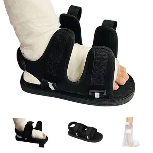 Post Op Shoe for Broken Foot,Adjustable Walking Boots Recovery Cast Shoe Covers,Direct Post Op Recovery Shoe for Stable Ankle Joints,Medical Open-toe Plaster Shoes for Men or Women XL