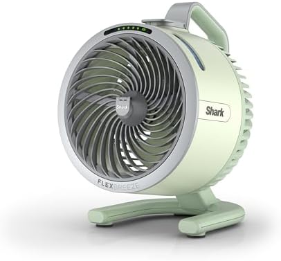 Shark FlexBreeze HydroGo Fan—Ultra-powerful portable fan with indoor + outdoor mist, Up to 70 feet of reach, corded & cordless, up to 12-hr. battery, 5 speeds, evaporative misting, Honeydew, FA052GN