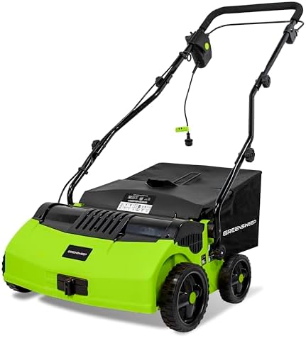 GreenSweep V2 | Artificial Grass Electric Sweeper Rake Vacuum 45L Collection Bag, 5 Adjustable Heights, Foldable Handle