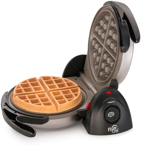 Presto Ceramic Flipside Belgian Waffle Maker, 7 inches (Pack of 1), BlackGray