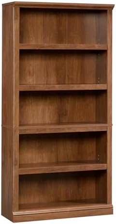 Sauder 5-Shelf Split Bookcase/ Book shelf, Oiled Oak finish