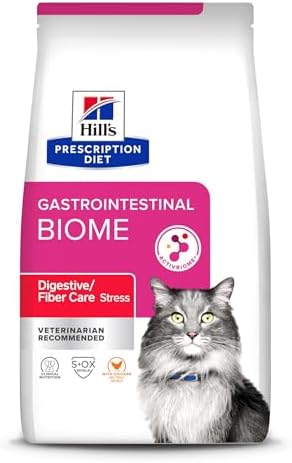 Hill's Prescription Diet Gastrointestinal Biome Digestive/Fiber Care with Chicken Dry Cat Food, Veterinary Diet, 4 lb. Bag
