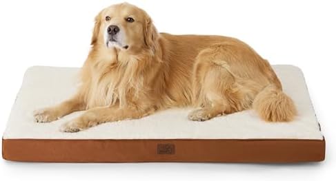 Bedsure Dog Beds Large Sized Dog - Extra-Large Orthopedic Waterproof Puppy Bed with Removable Washable Cover, Egg Crate Foam Pet Mat, Suitable for Pet Up to 100 lbs