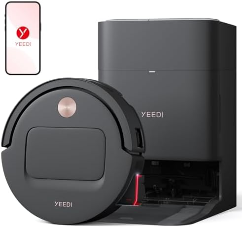 Yeedi M14 Plus Robot Vacuum and Mop, 18,000Pa Suction, OZMO Roller Instant Self-Washing Mopping, 167℉ Smart Dynamic Hot Wash & Auto-Dry, ZeroTangle 3.0 Anti-Hair Brush, All-in-One Omni Station, Black