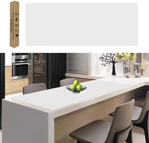 49.2''x15.7''(125cmx40cm) Extra Large Silicone Mat, Silicone Mats for Kitchen Countertop, Heat Resistant Mat Kitchen Island Countertop Protector, Waterproof Kitchen Counter Mats, Semitransparent