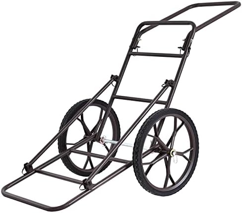 Mayjooy Folding Deer Cart, 500lbs Deer Cart Game Hauler w/17” Durable Rubber Wheels, Heavy Duty Game Carts for Hunting