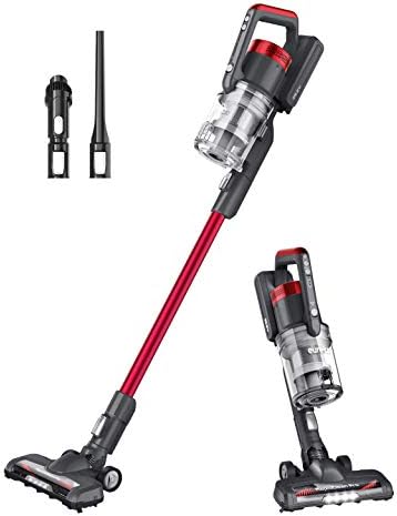Eureka Lightweight Cordless Stick Vacuum Cleaner Convenient for Hard Floors, Rechargeable Handheld Vacuum Cleaner Portable with Powerful Motor Efficient Suction, RapidClean Pro NEC186, Rose Red