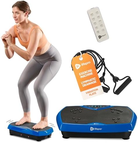 Lifepro Vibration Plate Exercise Machine with Magnetic Acupoints - Full Body Vibration Platform for Beginners and Recovery - Ideal for Lymphatic Drainage Muscle Toning and Overall Fitness