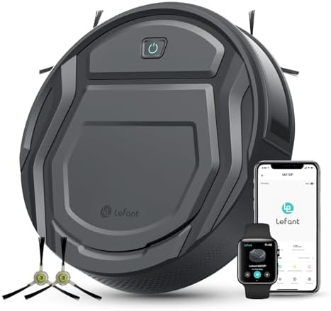 Lefant Robot Vacuum Cleaner M210 Pro,Slim,Quiet,2200Pa Suction,120 Min Self-Charging Robotic Vacuums, Freemove 3.0,WiFi/APP/Alexa,6 Cleaning Modes Ideal for Hard Floors Pet Hair Low Carpet,Gray