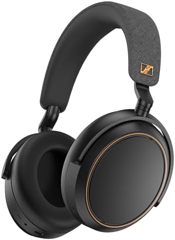 Sennheiser Consumer Audio Momentum 4 Wireless Headphones - Bluetooth Headset for Crystal-Clear Calls with Adaptive Noise Cancellation, 60h Battery Life, Lightweight Folding Design - Black/Copper