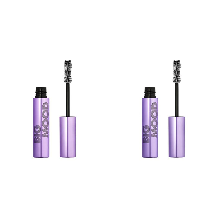 e.l.f. Big Mood Mascara, Instantly Creates Long-Lasting, Bold & Lifted, Voluminous Lashes, Infused with Jojoba Wax, Pitch Black, 0.30 fl Oz (Pack of 2)