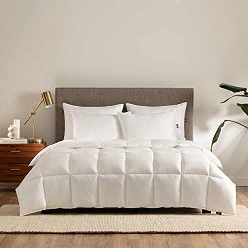 Serta Down Illusion Lightweight Hypoallergenic Down Alternative Comforter with Corner Loops, King/Cal King, White