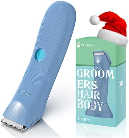 VIKICON Bikini Trimmer for Women, Pubic Hair Trimmer Women, Electric Hair Trimmer Razors for Legs Body Hair Manscaping, Wet/Dry Cordless Groomer w/Light, Safe Ceramic Blade, No Nicks, Gift for Women