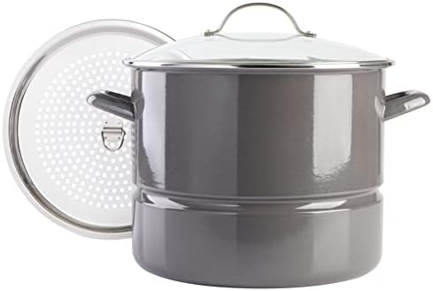 Kenmore Broadway 16-Quart Steamer Stock Pot - Graphite Grey