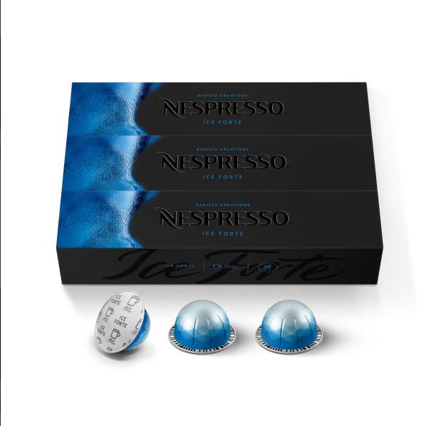 Nespresso Capsules Vertuo, Ice Forte, 30-Count Coffee Pods, Brews 7.8 oz.