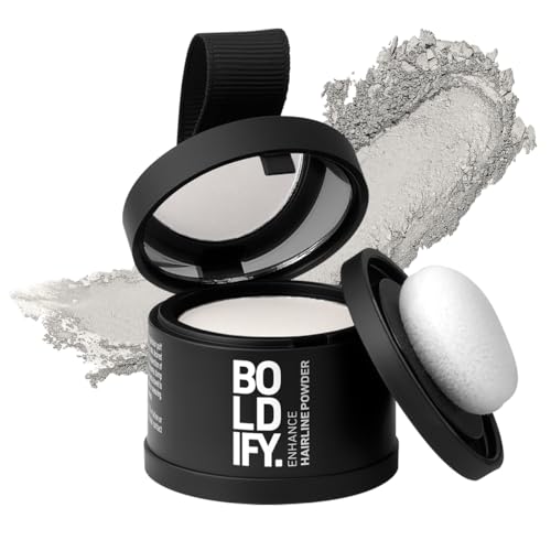 BOLDIFY Hairline Powder - Root Touch Up Hair Color for Gray Coverage - Bald Spot Concealing Hair Powder for Women & Men - 48-Hour Stain-Proof - White