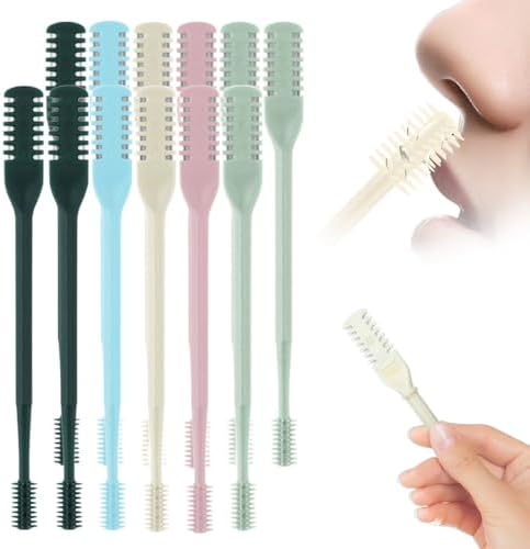 Nasal Hair Cutter, 2025 Upgraded Double Sided Nose Hair Trimmer, 360° Rotating Portable Manual Nose Hair Remover for Women Men Mini Travel Essentials (12 Pcs)