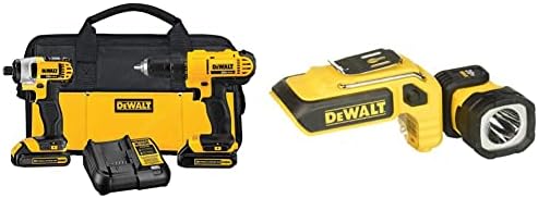 DEWALT DCK240C2 20v Lithium Drill Driver/Impact Combo Kit with 20V Max LED Hand Held Work Light