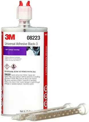 3M Universal Adhesive Black - 3, 08223, High Viscosity, Gap Filling, Durable, Industrial, 200 mL Cartridge