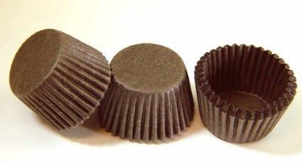 #4 Brown Glassine Paper Candy Cups - Chocolate Peanut Butter Baking Liners (1000)