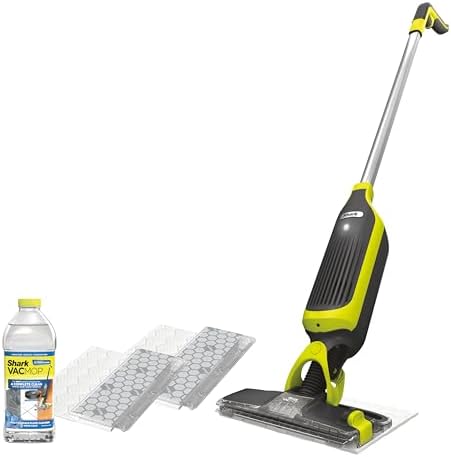 Shark VACMOP Cordless Hard Floor Vacuum Mop Includes 2 Disposable VACMOP Pads and a 12oz VACMOP Solution, Charcoal Gray, VM180