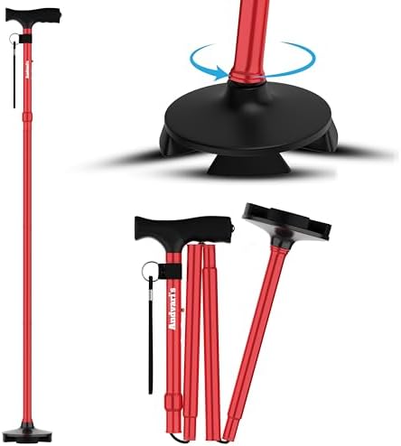Andvari Walking Cane for Men All Terrain - Walking Canes for Men - Walking Stick - Quad Base Walking Sticks for Seniors