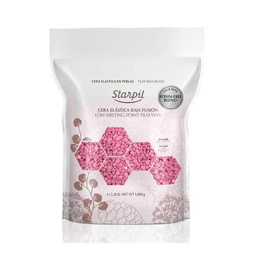 Starpil 500g/1.1 lb Rosin-Free Pink Hard Wax Beads - Painless Stripless Polymer Blend Bikini Wax for Face, Coarse Hair & Sensitive Skin
