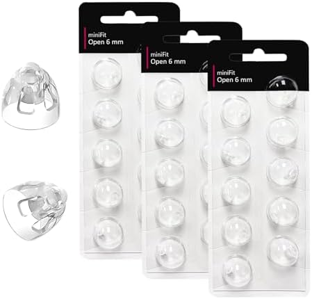 (Open Vent 6mm) Hearing Aid Domes for Oticon Minifit, Oticon Ear Caps Replacements Parts Accessories Domes for Oticon Hearing Aid Supplies Cleaning Kits(30 Pcs)