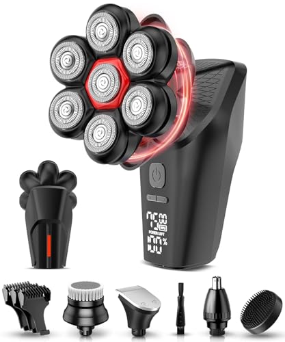 Head Shavers for Bald Men, 7D Head Shaver with LED Display, 3 Adjustable Modes, 10000 RPM High Speed Motor, IPX8 Waterproof, USB Fast Charging