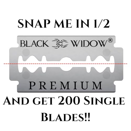 Black Widow Professional Straight Edge Razor Kit with 100 Blades β Stainless Steel Barber Razor for Menβs Shaving, Classic Barbero Shaver for Smooth, Precise, and Comfortable Shaves