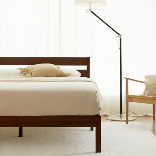 LIFEMENT Classic Wood Platform Bed Frame with Headboard, Essential, Noise Free, Under Bed Storage, No Box Spring Needed, Easy Assembly (Walnut, Full)