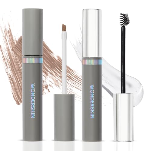 Wonderskin Wonder Blading Brow Stain & Go Masque with Brow Styler Gel, Long Lasting Eyebrow Tint and Clear Gel, Volumizing and Smudge Proof (Blonde)